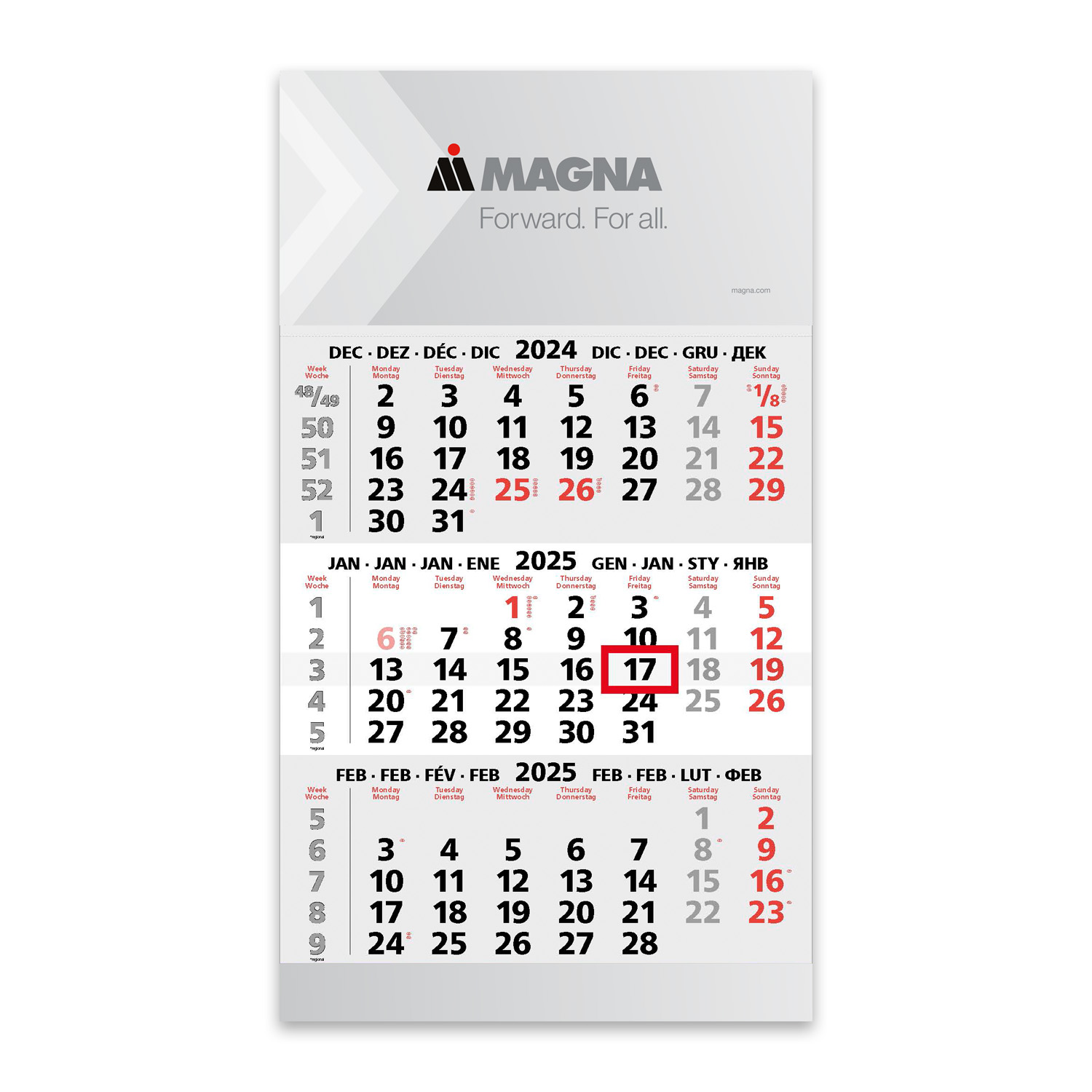 Drei-Monats-Kalender 2025: Magna-Shop
